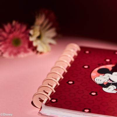 Undated Disney Minnie Mouse Bow Happy Customizable Planner - Classic Dashboard Layout - 12 Months