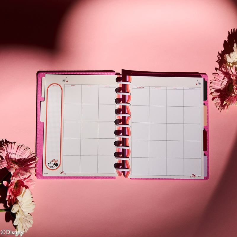 Undated SPECIALTY Disney Minnie Mouse Bow Happy Customizable Planner - Classic Vertical Layout - 12 Months