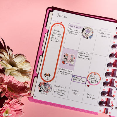 Undated SPECIALTY Disney Minnie Mouse Bow Happy Customizable Planner - Classic Vertical Layout - 12 Months