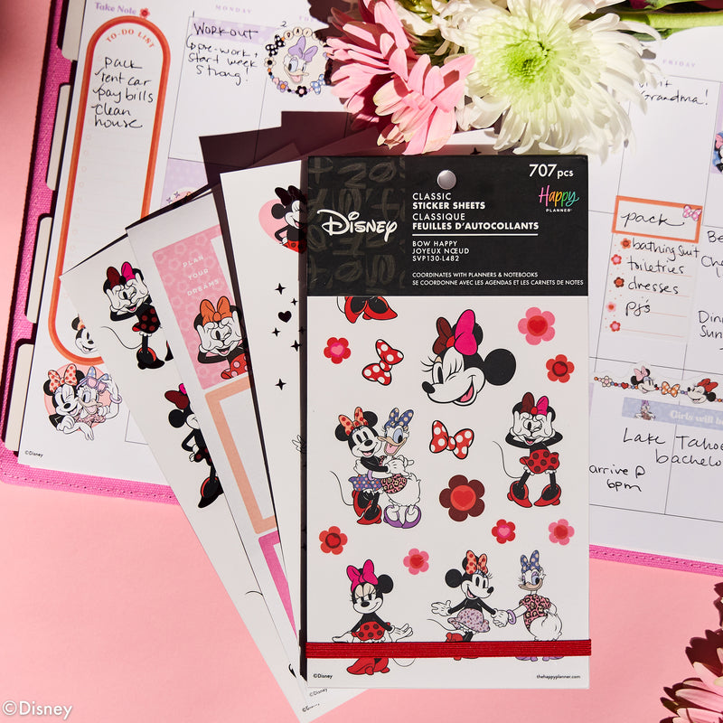 Disney Minnie Mouse Bow Happy - Value Pack Stickers