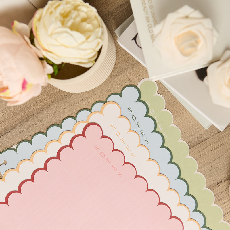 Café Coquette - Scalloped Edge Dotted Lined Big Filler Paper - 40 Sheets