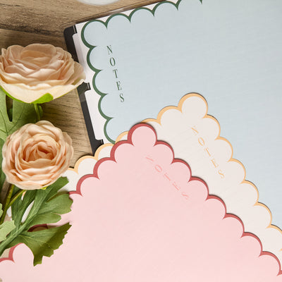 Café Coquette - Scalloped Edge Dotted Lined Big Filler Paper - 40 Sheets