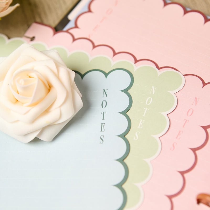 Café Coquette - Scalloped Edge Dotted Lined Big Filler Paper - 40 Sheets