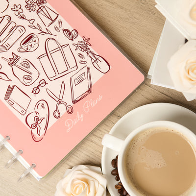 Undated Café Coquette Customizable Planner - Classic Vertical Layout - 12 Months