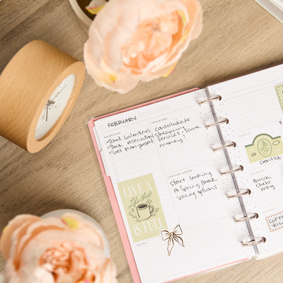 Undated Café Coquette Customizable Planner - Mini Dashboard Layout - 12 Months