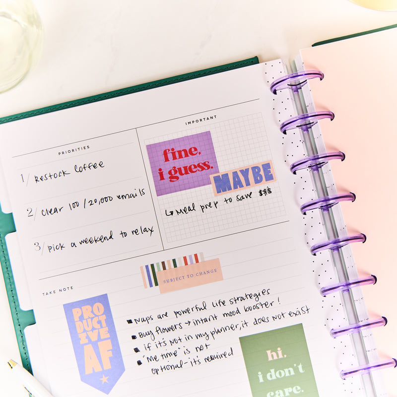 Undated SPECIALTY Current Mood Customizable Planner - Classic Vertical Layout - 12 Months