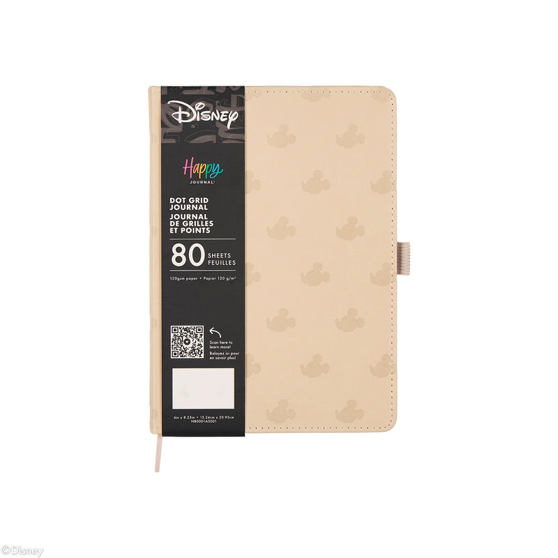 Premium Disney Mickey Mouse - Ivory - Dot Grid Book Bound Journal - 80 Sheets