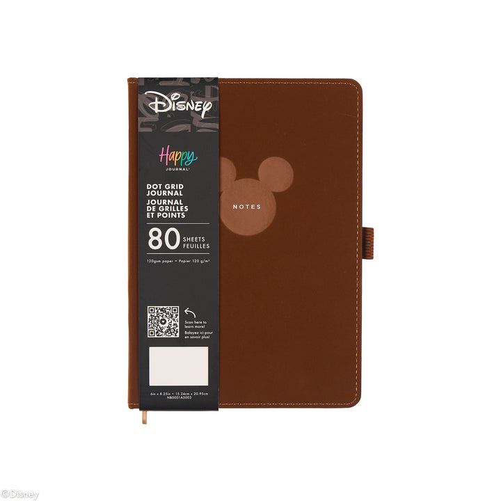 ノート・メモ帳 miki Premium Disney Mickey Mouse - Espresso - Dot Grid Book Bound