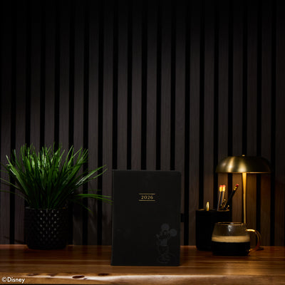 Undated Premium Obsidian Disney Mickey Mouse Book Bound Planner - Small Vertical Layout - 12 Months