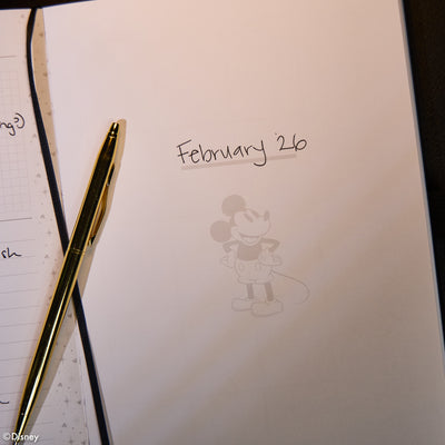 Undated Premium Obsidian Disney Mickey Mouse Book Bound Planner - Small Vertical Layout - 12 Months