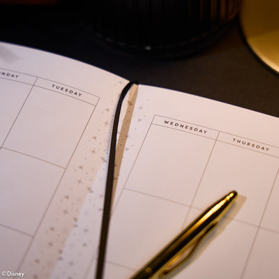 Undated Premium Obsidian Disney Mickey Mouse Book Bound Planner - Small Vertical Layout - 12 Months