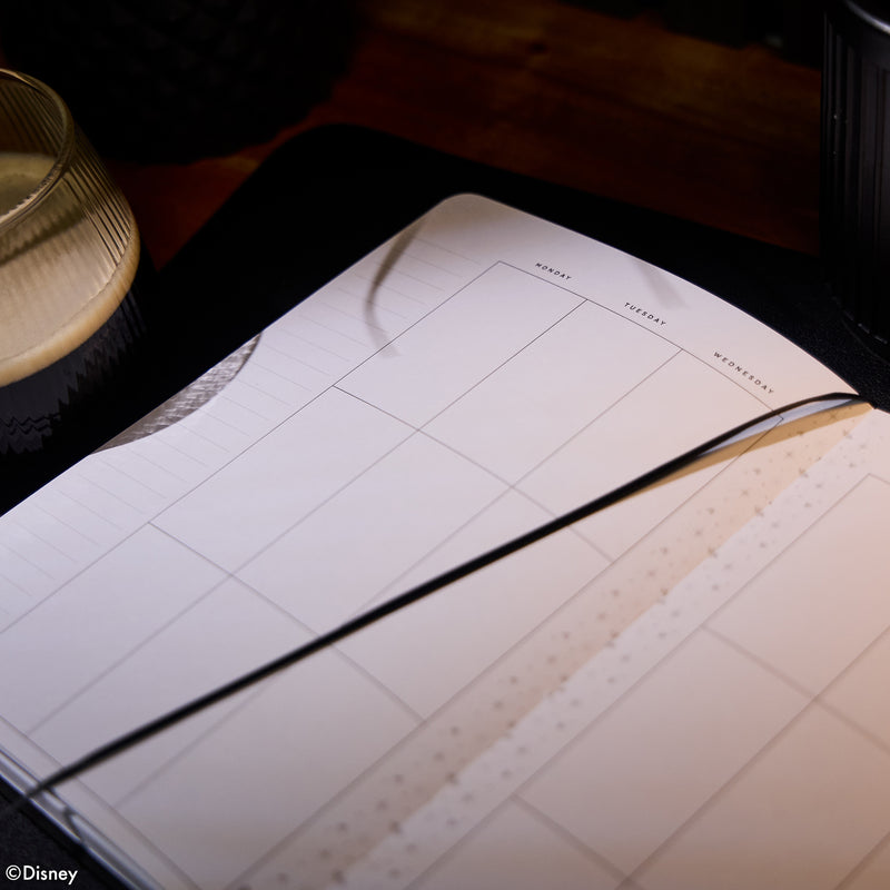 Undated Premium Obsidian Disney Mickey Mouse Book Bound Planner - Small Vertical Layout - 12 Months