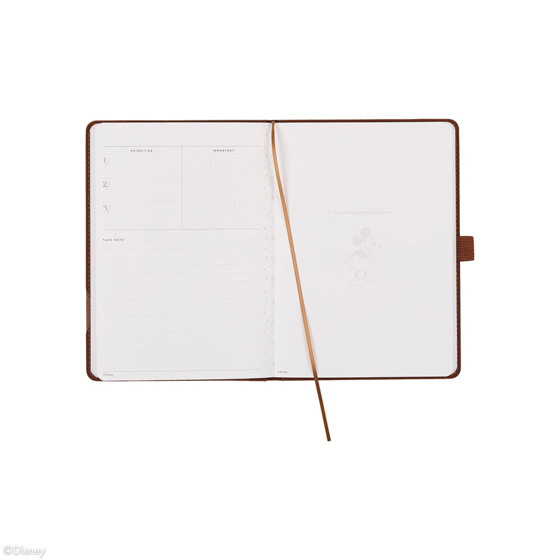 Undated Premium Espresso Disney Mickey Mouse Book Bound Planner - Small Dashboard Layout - 12 Months