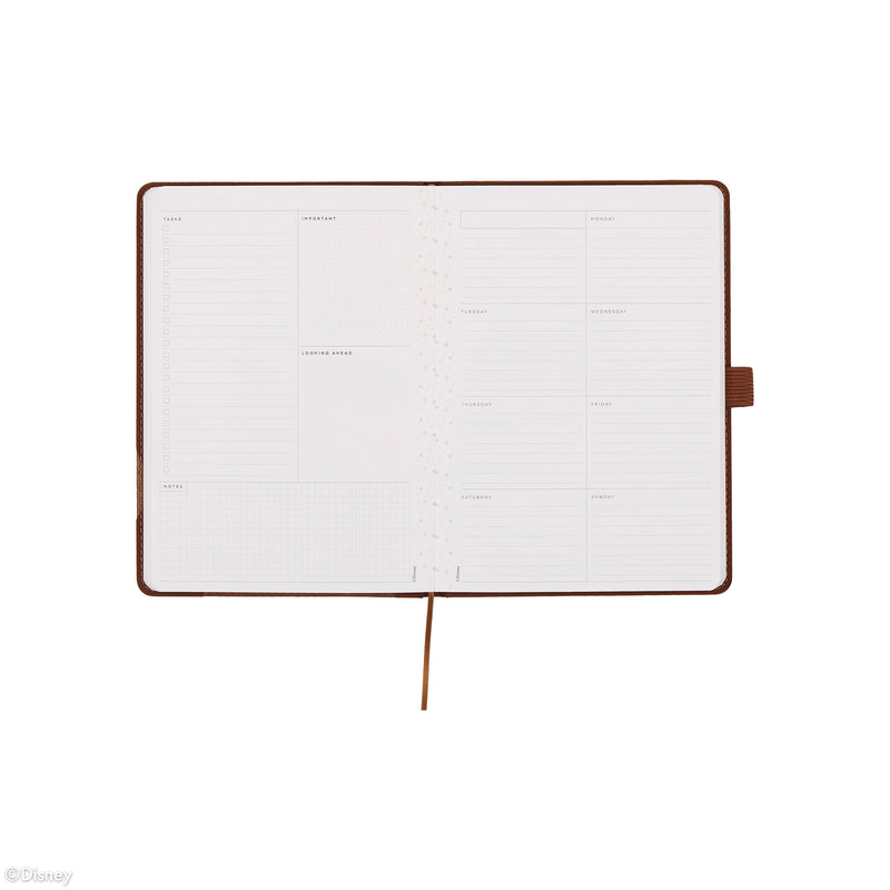 Undated Premium Espresso Disney Mickey Mouse Book Bound Planner - Small Dashboard Layout - 12 Months
