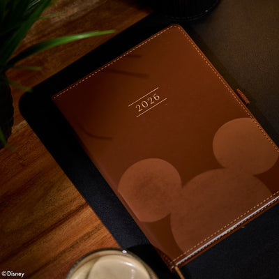 Undated Premium Espresso Disney Mickey Mouse Book Bound Planner - Small Dashboard Layout - 12 Months