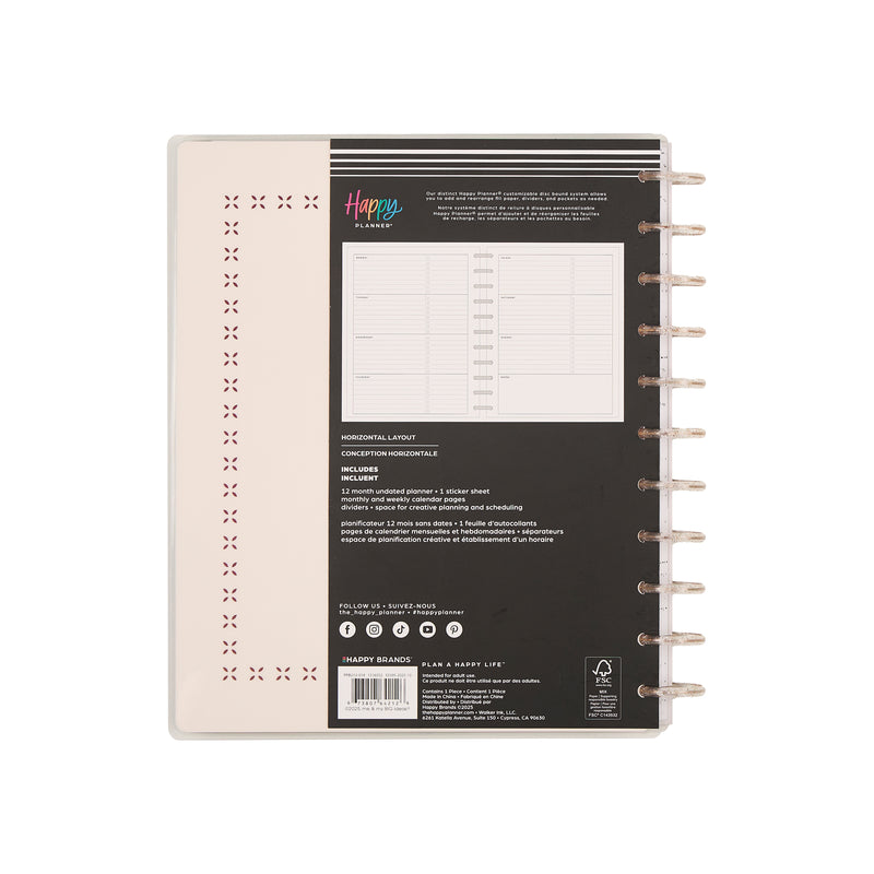 Undated Café Coquette Customizable Planner - Big Horizontal Layout - 12 Months