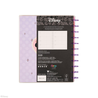 Undated Disney Minnie Mouse Bow Happy Customizable Planner - Big Horizontal Layout - 12 Months