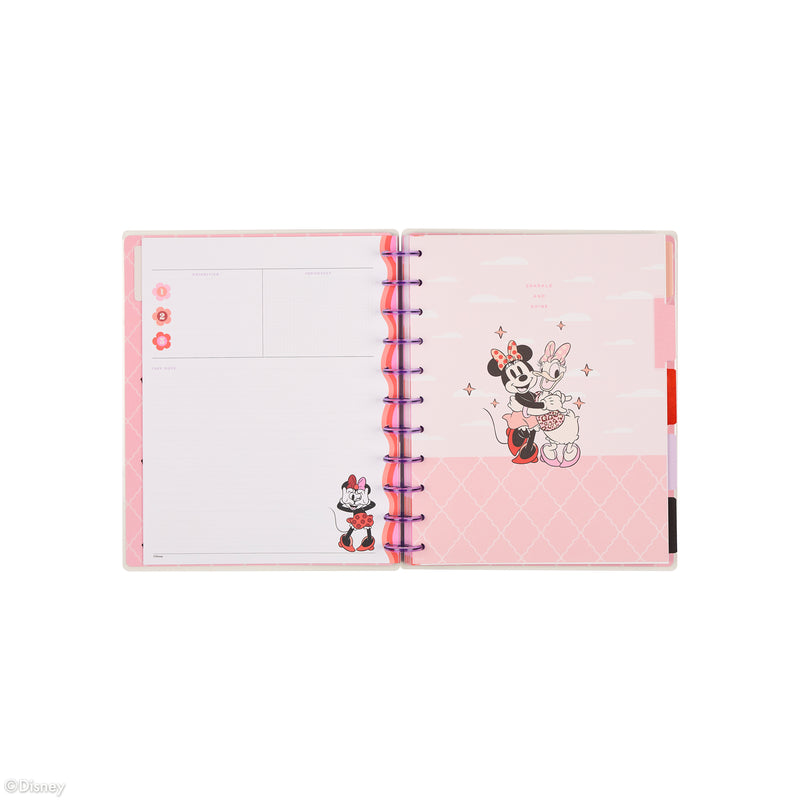 Undated Disney Minnie Mouse Bow Happy Customizable Planner - Big Horizontal Layout - 12 Months