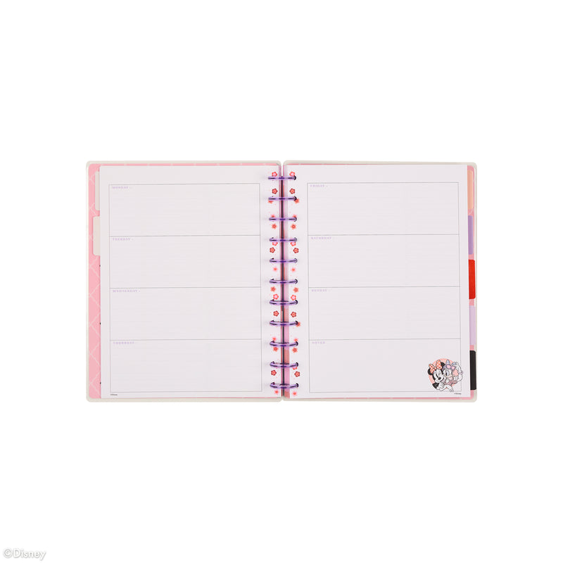 Undated Disney Minnie Mouse Bow Happy Customizable Planner - Big Horizontal Layout - 12 Months