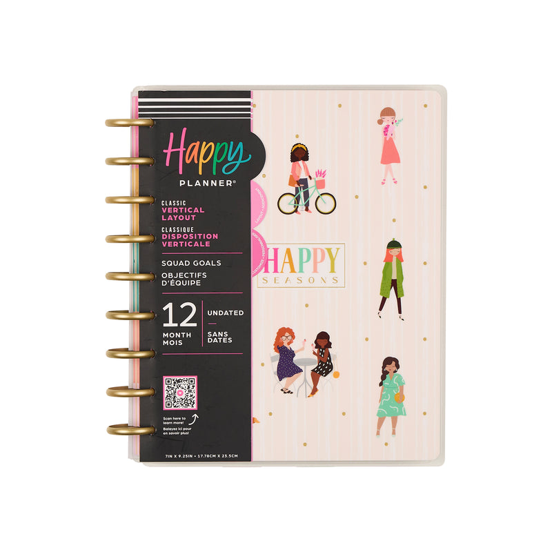 Undated OG Seasonal Squad Goals Customizable Planner - Classic Vertical Planner - 12 Months