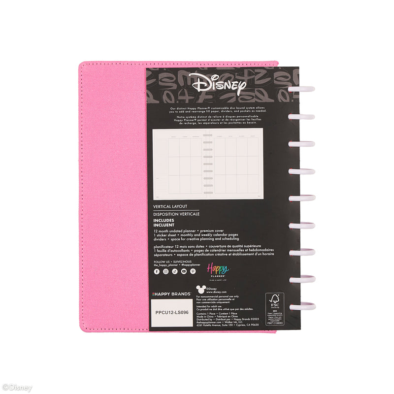 Undated SPECIALTY Disney Minnie Mouse Bow Happy Customizable Planner - Classic Vertical Layout - 12 Months