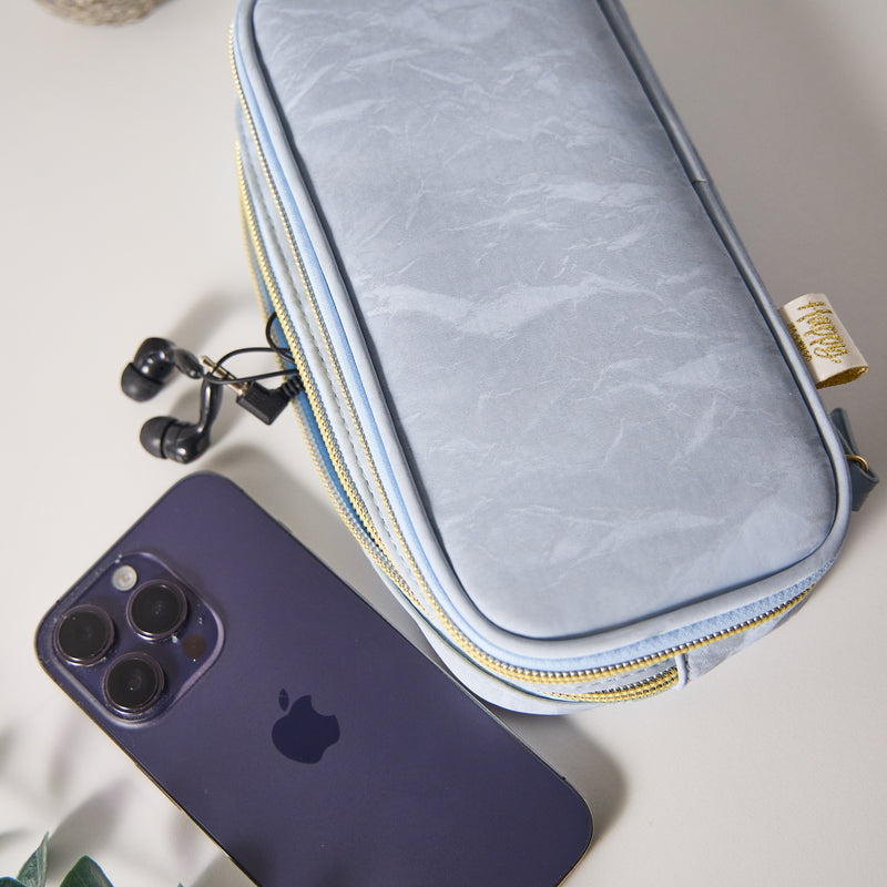 Cornflower - Textured Fabric Pen & Pencil Zip Pouch