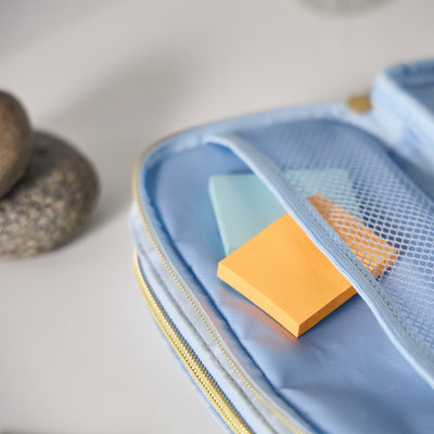 Cornflower - Textured Fabric Pen & Pencil Zip Pouch