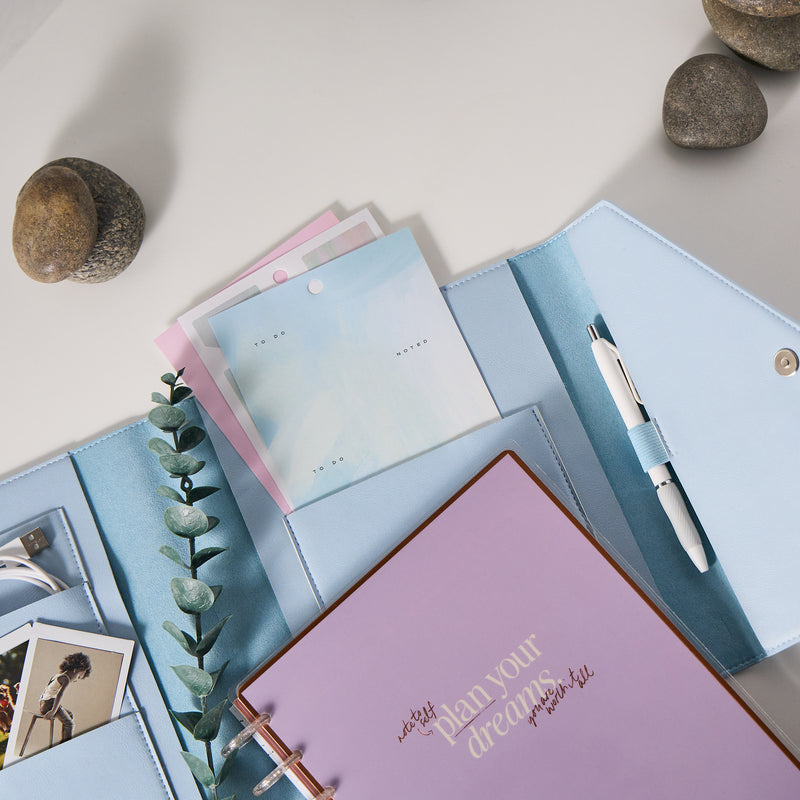 Cornflower Vegan Leather - Deluxe Classic Planner Folio