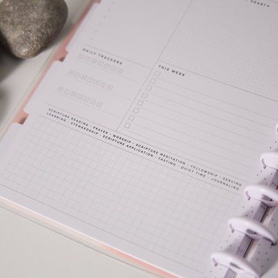 Undated Rise & Align Customizable Faith Planner - Classic Faith Layout - 12 Months