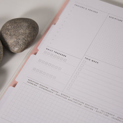 Undated Rise & Align Customizable Faith Planner - Classic Faith Layout - 12 Months