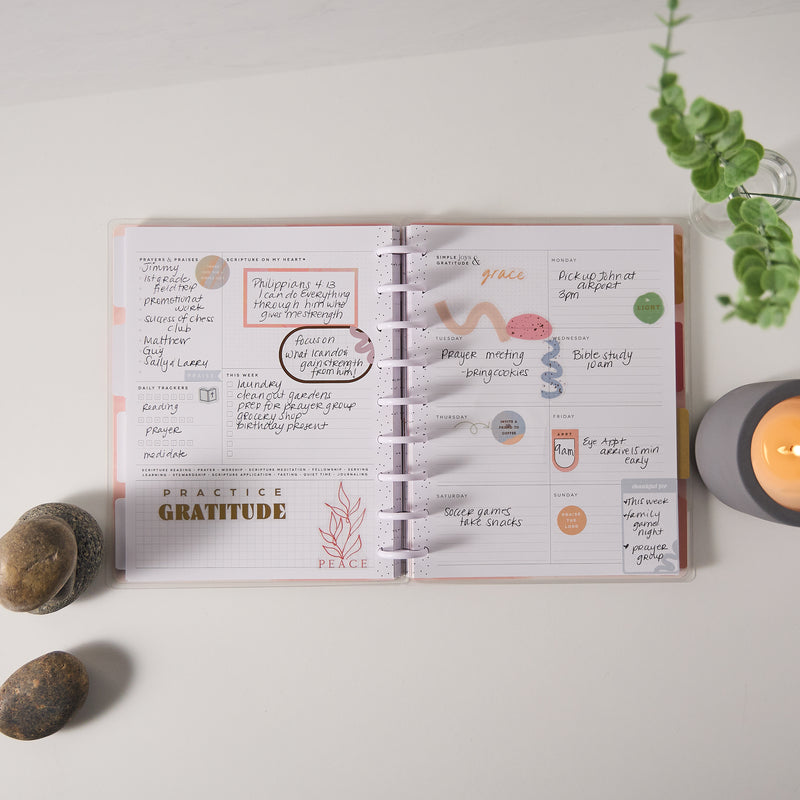 Undated Rise & Align Customizable Faith Planner - Classic Faith Layout - 12 Months