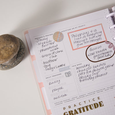 Undated Rise & Align Customizable Faith Planner - Classic Faith Layout - 12 Months