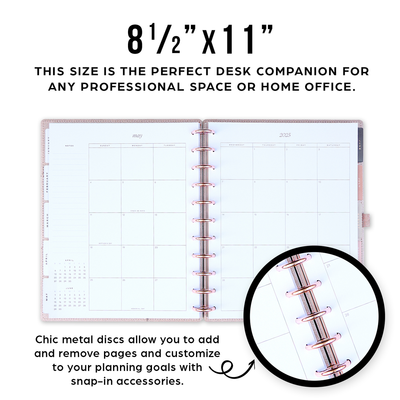 2025 Work + Life Onyx Planner - Big Hourly Layout - 12 Months