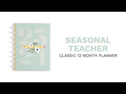 2023 Seasonal Teacher Happy Planner - Classic Teacher Layout - 12 Months