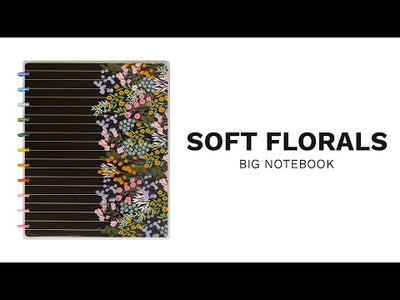Soft Florals - Dotted Lined Big Notebook - 60 Sheets