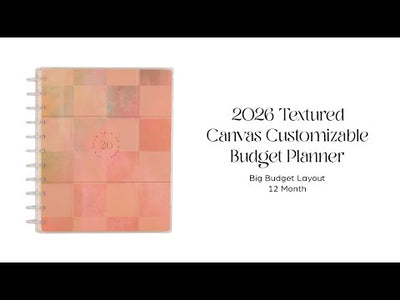 2026 Textured Canvas Customizable Budget Planner - Big Budget Layout - 12 Months