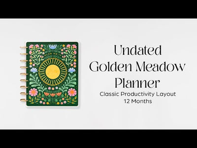 Undated Golden Meadow Customizable Planner - Classic Productivity Layout - 12 Months