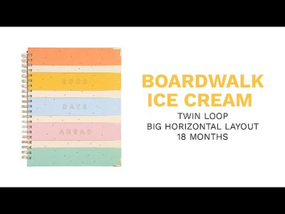 2024 Boardwalk Ice Cream Twin Loop Happy Planner - Big Horizontal Layout - 18 Months