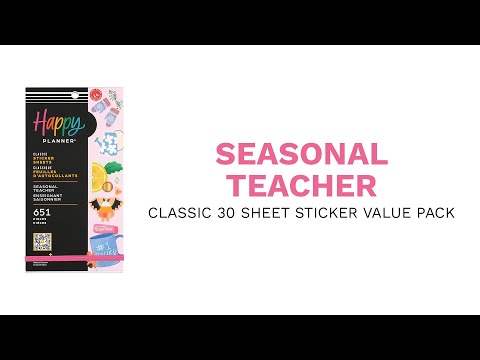 The Happy Planner Sticker Value Pack - Planner & School Accessories - Fancy  Floral Teacher Theme - Multi-Color - Great for Planning & Assignments - 30  Sheets, 573 Stickers 