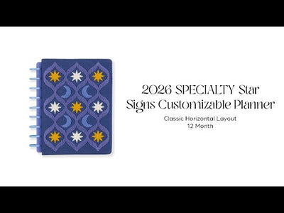 2026 SPECIALTY Star Signs Customizable Planner - Classic Horizontal Layout - 12 Months