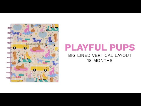 2024 Playful Pups bbalteschule - Big Lined Vertical Layout - 18 Months