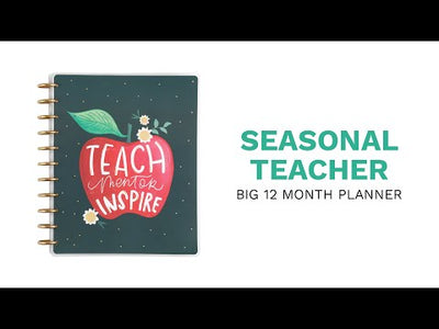 2023 Seasonal Teacher Happy Planner - Big Teacher Layout - 12 Months