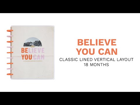 2024 Believe You Can Happy Planner - Classic Lined Vertical Layout - 18 Months