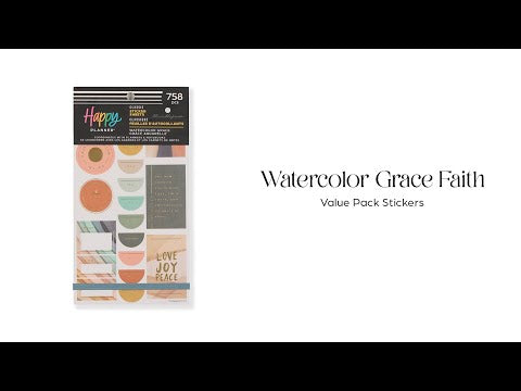 Watercolor Grace Faith - Value Pack Stickers