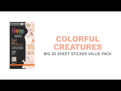 Colorful Creatures Baby - Value Pack Stickers - Big