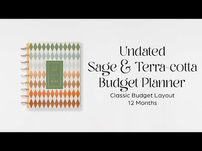 Undated Sage & Terracotta Customizable Budget Planner - Classic Budget Layout - 12 Months