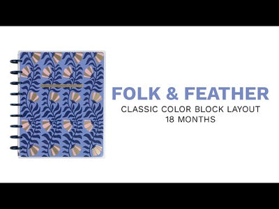 2024 Folk & Feather Happy Planner - Classic Color Block Layout - 18 Months