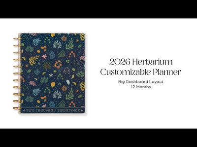 2026 Herbarium Customizable Planner - Big Dashboard Layout - 12 Months