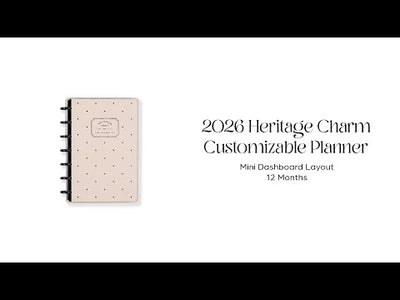 2026 Heritage Charm Customizable Planner - Mini Dashboard Layout - 12 Months