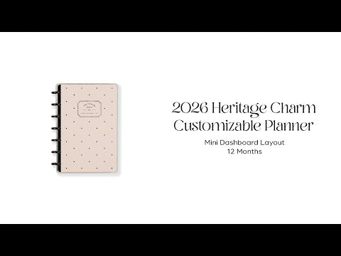 2026 Heritage Charm Customizable Planner - Mini Dashboard Layout - 12 Months